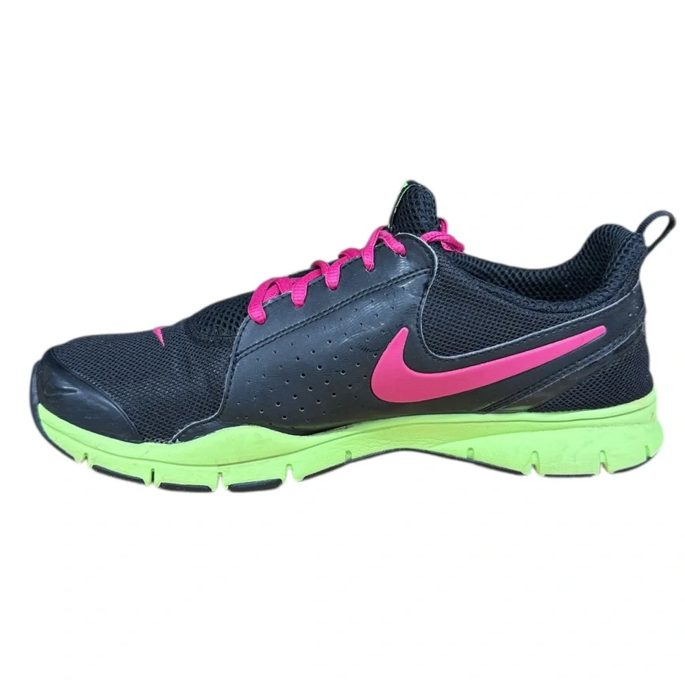 Nike Women’s Training TR Athletic Shoes Black/Pink/Lime 454445-063 Size 9